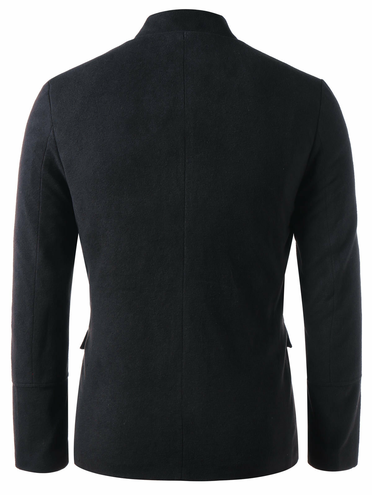 Men's Slim Double Breasted Zipper Jacket StandUp Collar Casual Suit