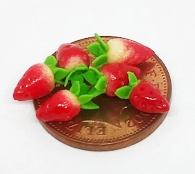 Puppenhaus lose Erdbeeren (6) Tumdee Maßstab 1:12 Miniatur Obst Handarbeit