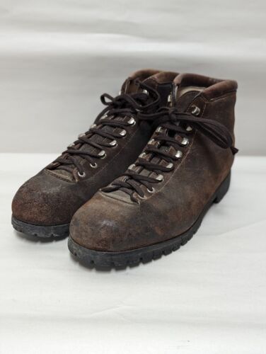 VINTAGE 70'S MADE IN ITALY FABINO ALL SUEDE LEATHER HIKING  BOOTS MEN 13.5 M - Afbeelding 1 van 12