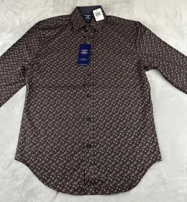 Society Of Threads Long Sleeve Slim Fit floral print Button Up shirt size Small