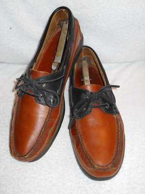 Excellent Condition Life Outdoors Brown/Black Side Laced Boat Shoes W/Trees 11B