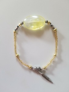 womens-handmade-unique-beautiful-healing-gem-glass-bead-gold-stretch-bracelet