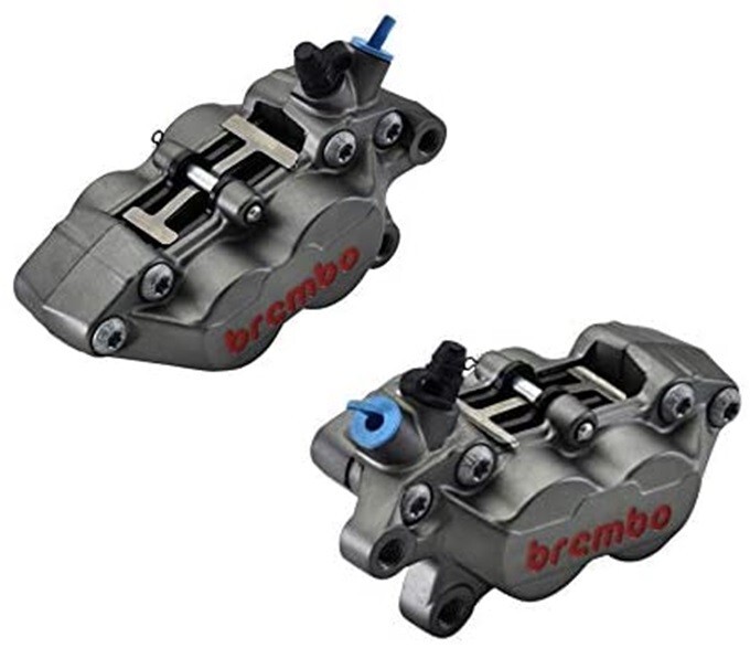 Brembo Axial 40mm P4 30/34 Caliper Titanium Color RH LH Pair Brembo Axial 40mm P4 30/34 Caliper Titanium Color RH LH Pair