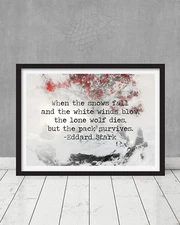 Game of Thrones Stark Winterfell Quote Weirwood Tree Art Gift Jon Snow North HBO