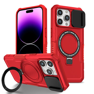 Shockproof Magnetic Mag safe Ring Stand Case For iPhone 16 15 Pro Max 14 13 12
