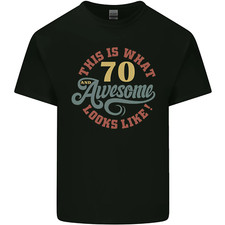 70th Birthday 70 Year Old Awesome Looks Like Mens Cotton T-Shirt Tee Top