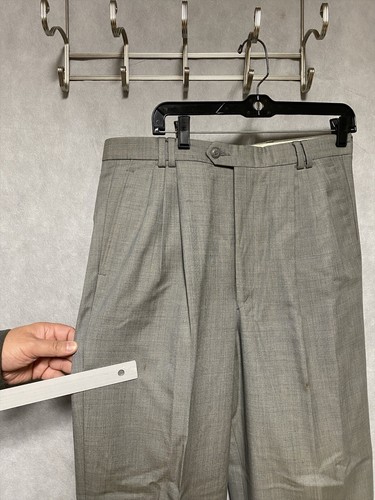 Bachrach Suit Men 40L Green Gray 3 Piece Wool Office Career Pants 34 X 33 Luxury - Picture 20 of 24