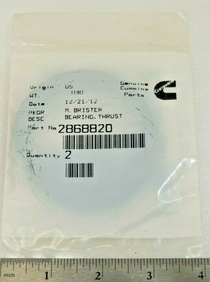 Genuine Cummins 2868820 Bearing Thrust for sale online | eBay 