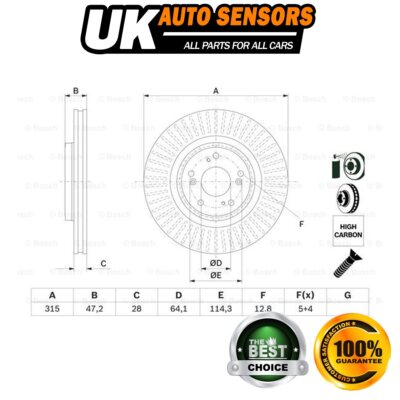 Fits Honda CR-V 2013-2018 1.6 D 2.2 Brake Discs Front AST 45251T1GG01