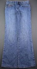 Vintage Girl Old Navy 2007 Boot Cut Jeans Embellished Flower Embroidered Sz 12