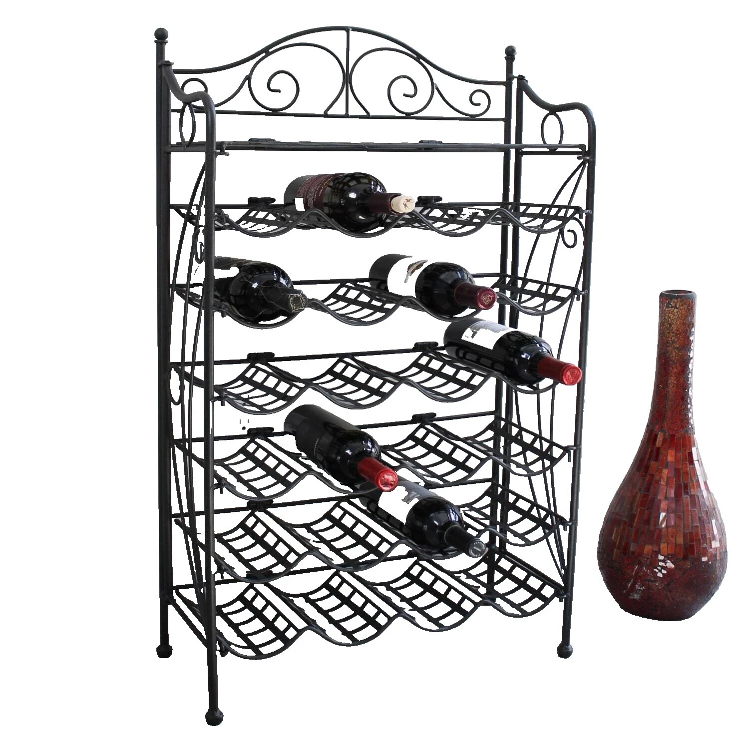 Brown Iron Wine Racks & Bottle Holders