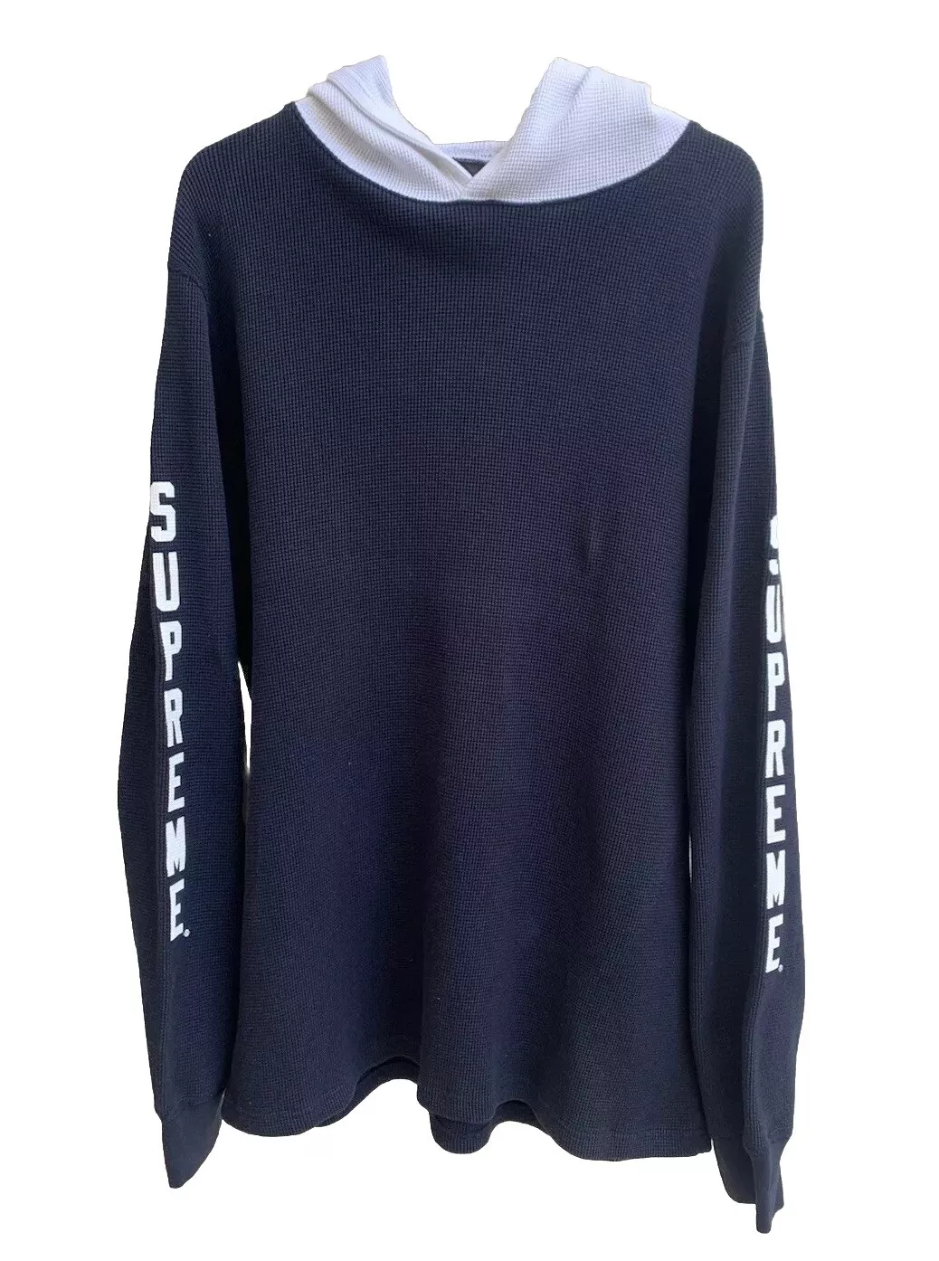 Sweat à capuche bleu SUPREME taille XL logo coton manches longues fabriqué en Chine #Z28