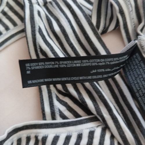 NWT ALFANI Thong SIZE XL White Black Striped Rayon Spandex Knit - Picture 7 of 10