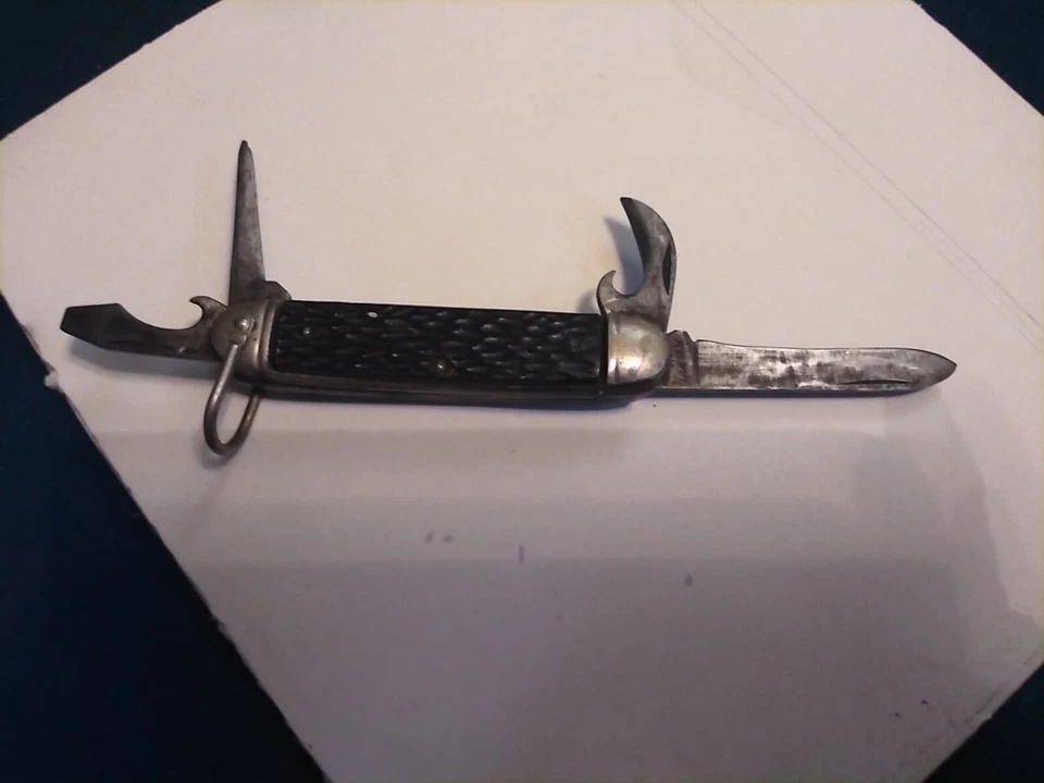 Vintage Powr Kraft Made In The U.S.A. Steel Folding Pocket Knife And Multi-Tool  - Image 2 of 4