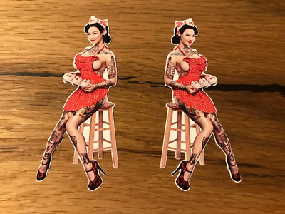 2x Girl Aufkleber Pinup Oldtimer Diner USA Bar Rockabilly Tattoo Hot Rod #430