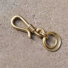 Solid Brass Keychains Pants Clip Bag Hook Handmade Car Keyrings Key Holder EDC