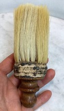 Antique Vintage Barber Shaving Brush Horse Hair Wood Handle