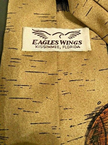 Men's Purdue Boilermakers Silk Tie by Eagles Wings Golden Taupe Browns Balls - Picture 4 of 6