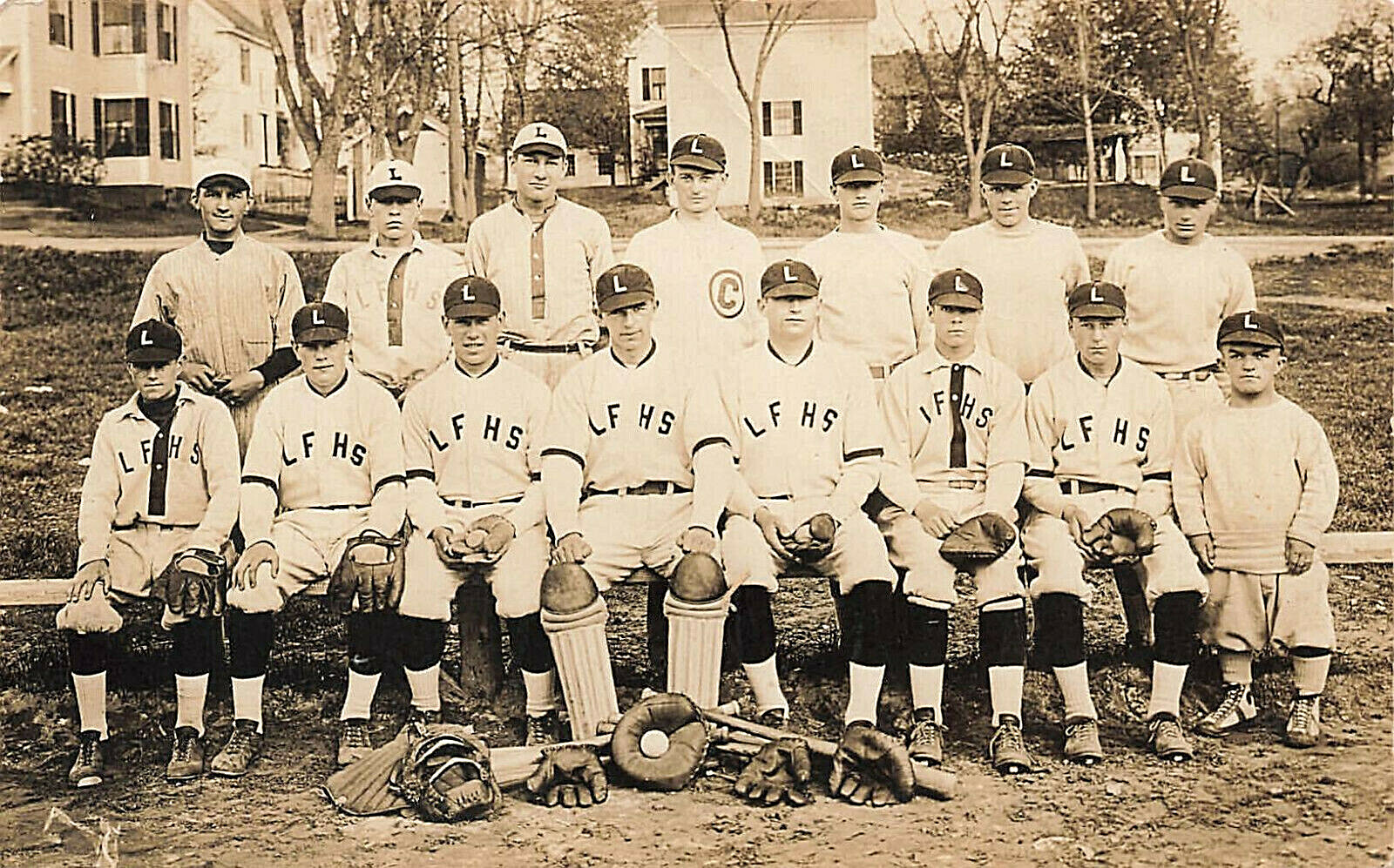 Lisbon Falls ME Baseball Team Equipment Real Photo Postcard eBay
