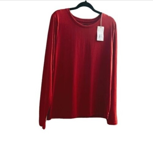 Women's Red SUPIMA Cotton Crew Neck Long Sleeve - A New Day T-Shirts Sizes S/M/L - Picture 4 of 13
