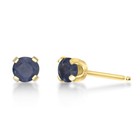 Earrings for Women - 4 mm 14K Yellow Gold Round Sapphire Stud