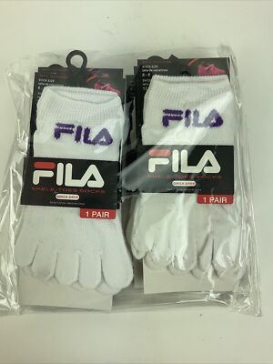 pairs Fila Skele-toes Socks Girl Boy Size 6-8 Shoe Size