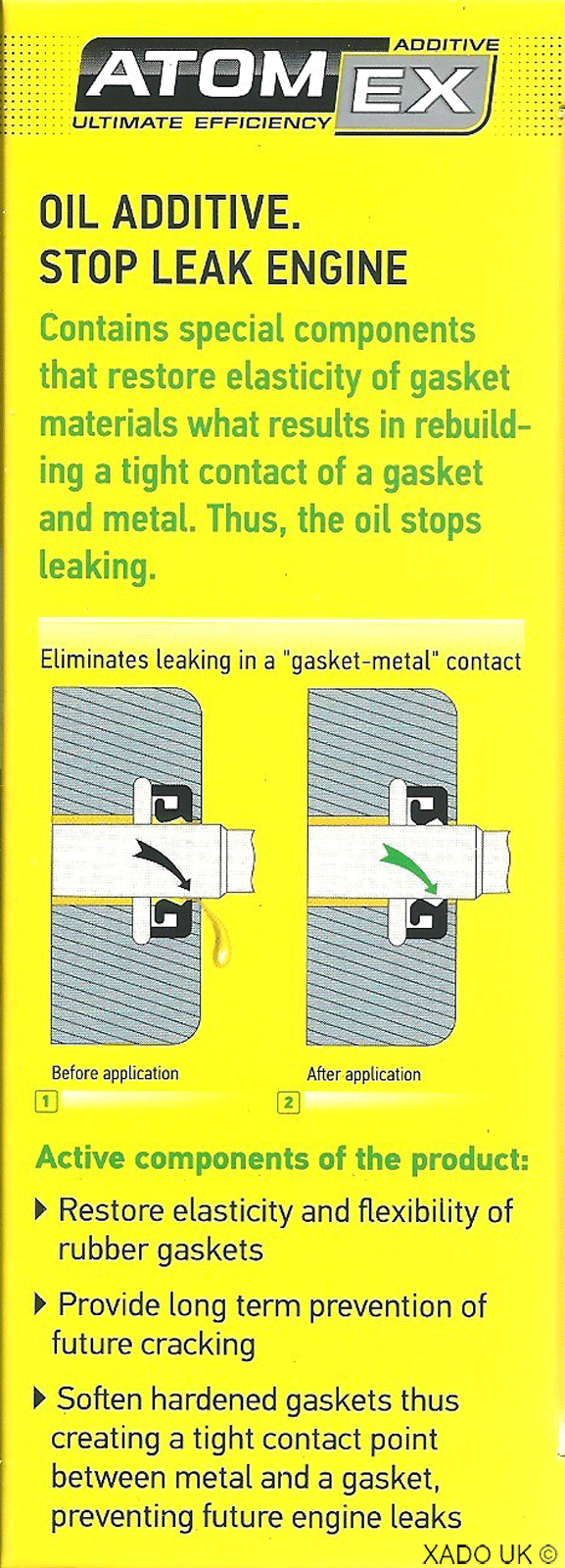 XADO AtomEx Petrol Diesel Engine Oil Additive STOP LEAK Treatment