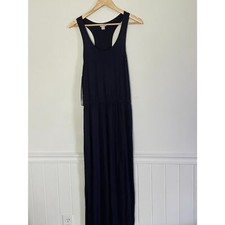 J. Crew Navy Jersey Knit Racerback Neutral Minimalist Maxi Dress Size Small A100