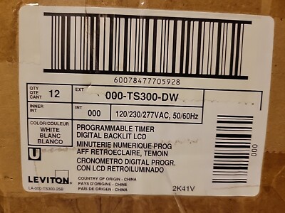 Leviton TS300-DW Programable timer digital back-lit LCD