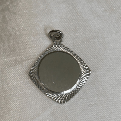 Vintage Lamode sterling silver diamond shaped pendant