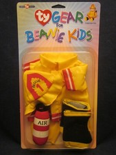 Ty Gear For Beanie Kids FIREFIGHTER Clothes Outfit VINTAGE NEW in PACKAGE