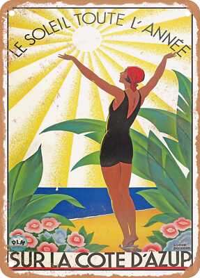METAL SIGN - 1931 PLM The Sun All Year Round On the French Riviera 2 Vintage Ad