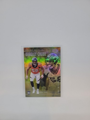 2018 Illusions #3 BRADLEY CHUBB/VON MILLER  Trophy Collection Gold /499 Broncos - Picture 1 of 2