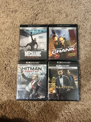 Mechanic + Crank + Hitman Agent 47 + Collateral, 4 movie Set Sealed Nice (NEW)￼