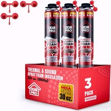 Mega Size Spray Foam Insulation Can (3x30 oz. / 850 g) Expanding Foam Sealant