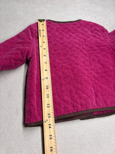 Janie and Jack Jacket Girls 3-4 Pink Corduroy Fuschia Quilted Button Up - Picture 7 of 8