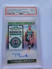 2019 Panini Contenders Season Ticket Premium Edition Tremont Waters Rc PSA 9