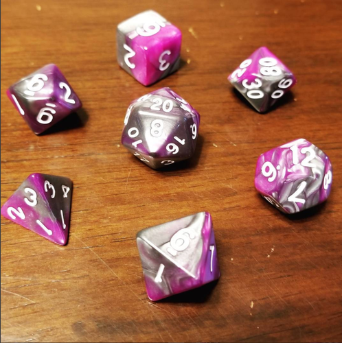Set Di 7 Dadi Poliedri Nebulous Viola Per RPG – D&D, Dungeons And Dragons, Pathfinder