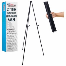 63" High Heavy Duty Steel Easy-Folding Display Easel Adjustable Holders Portable