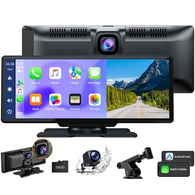 10.26'' 2.5K Car Camera Wireless Apple CarPlay Android Auto FM Touch Screen Radio