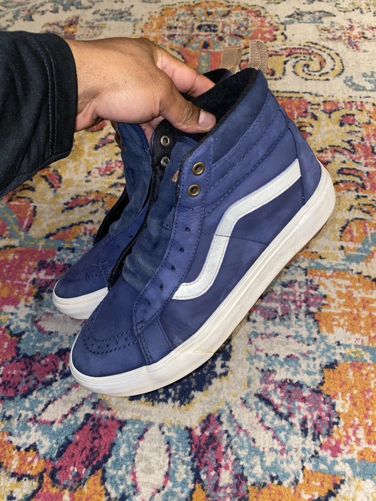 VANS SK8 HI MTE scarpe uomo eleganti blu navy bianco invernalizzate taglia 10