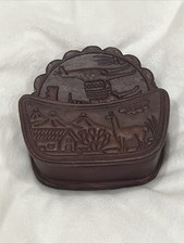 Vintage Peruvian Leather, Hand Tooled Leather Coasters, Set of 6