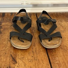 Eurosoft By Sofft Lexie Strappy Black Sandals 8M Women