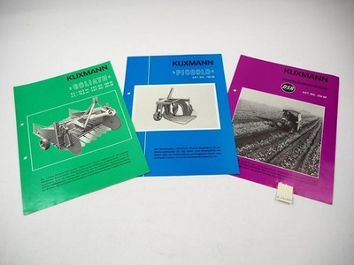 Lot of 3 Original Kuxmann Brochures (1977) - Piccolo, Goliath & DSR Agricultural Equipment