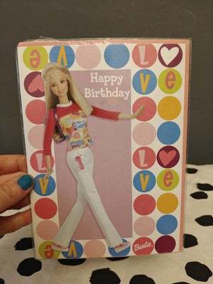 Vintage Retro 2000er Barbie Grüße Geburtstagskarte 2002 Walking Doll Love Y2K Neu
