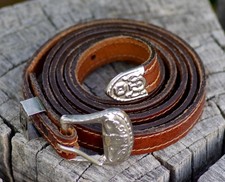 VINTAGE Top Grain Leather BELT Brown 50"L Size XL Beautiful Belt Made in USA