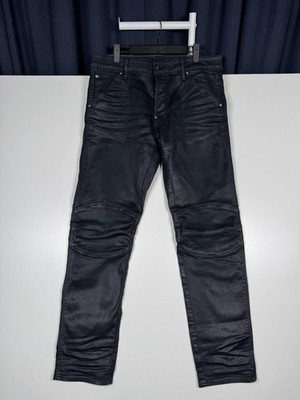 G-Star RAW 5620 3D Slim Dark Wash Blue/Black Coated Waxed Jeans Men's 32x30