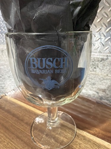 Vintage Busch  Glass Beer Thumbprint Goblet Chalice Vintage PBR