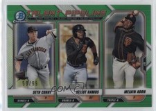 2021 Bowman Talent Pipeline Green Refractor 50/99 Seth Corry Melvin Adon 12ui