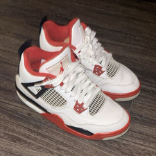 Jordan Air Jordan 4 Boys White Red Black Low ...